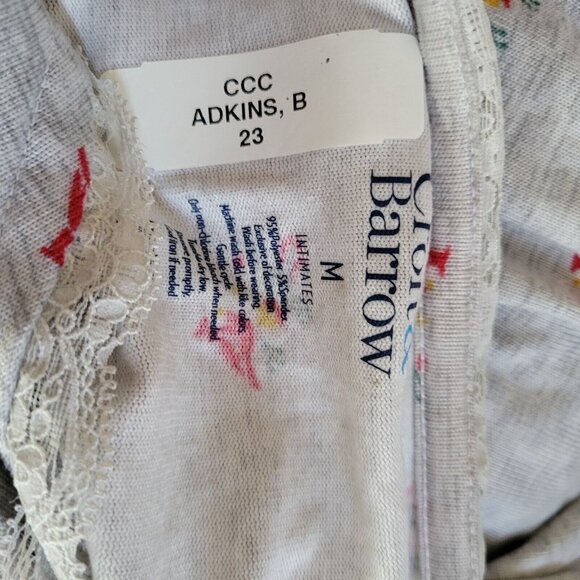 Croft & Barrow Medium Cardinal Bird Print Lace Trim Knit Nightgown - Picture 5 of 5